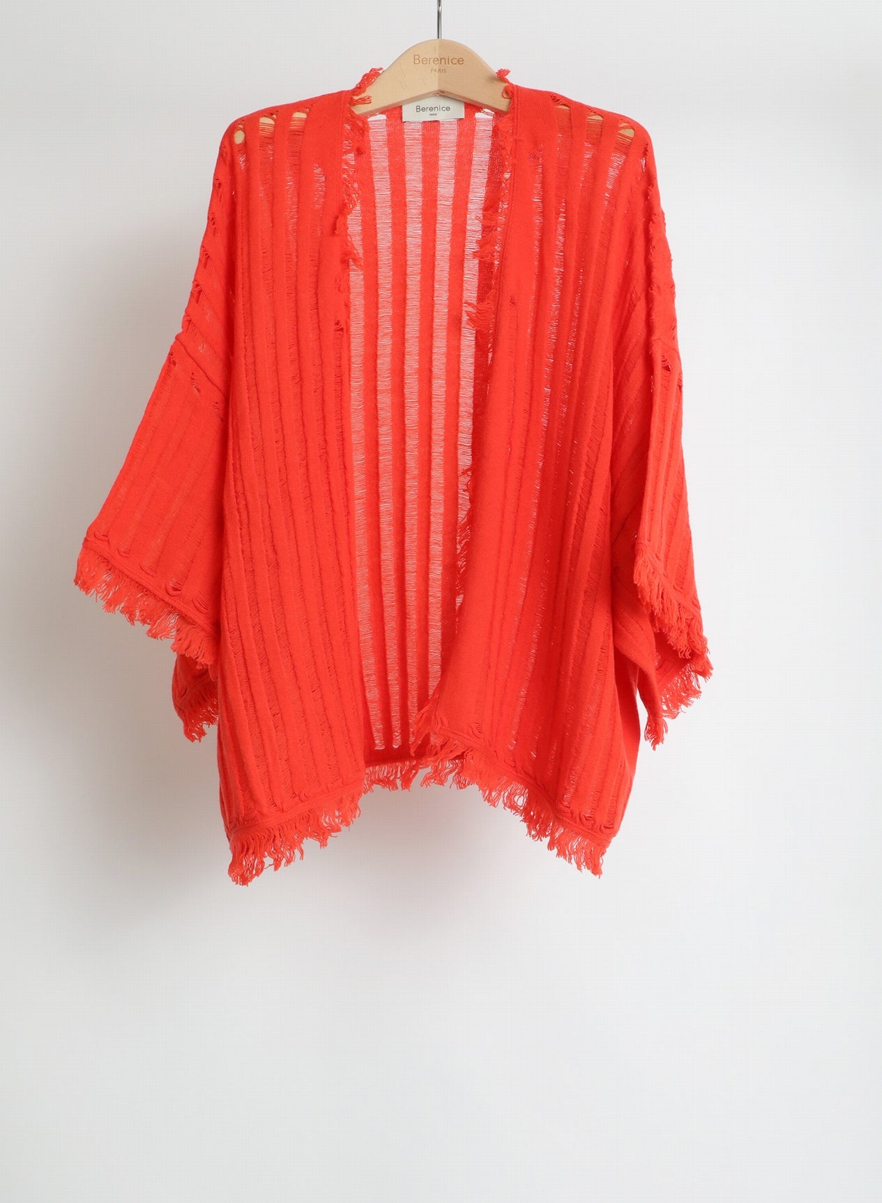 Cardigan Kimono Open Work - Coral