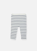 Pantalon - Écru À Rayures Marines