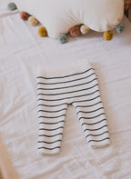 Pantalon - Écru À Rayures Marines