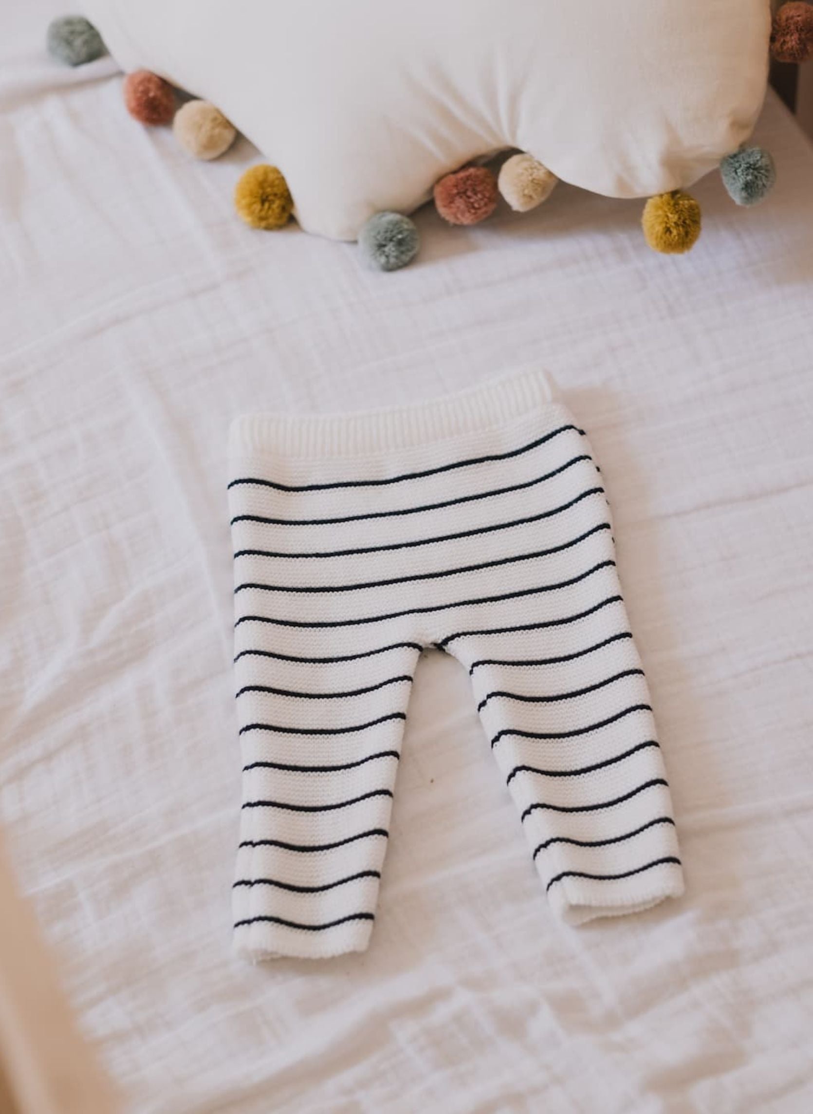 Pantalon - Écru À Rayures Marines