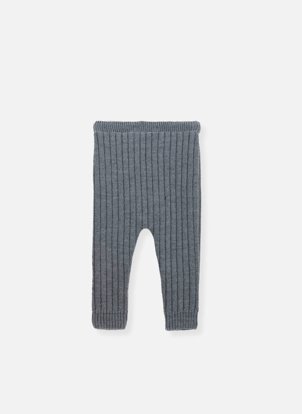 Pantalon En Laine - Rétro - Gris Chiné
