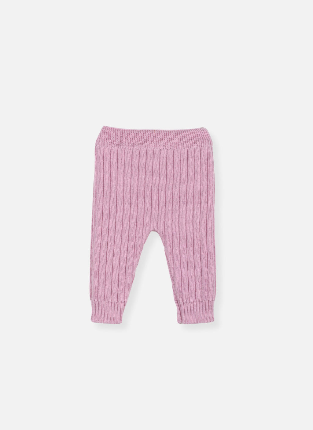 Pantalon En Laine Mélangée Rétro - Rose Perle