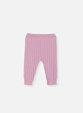 Pantalon En Laine Mélangée Rétro - Rose Perle