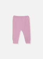 Pantalon En Laine Mélangée Rétro - Rose Perle