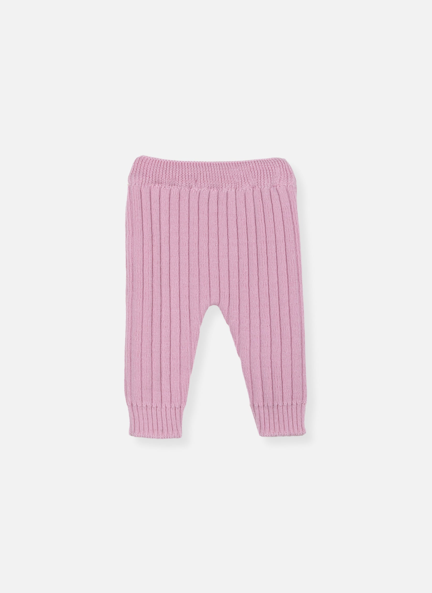 Pantalon En Laine Mélangée Rétro - Rose Perle