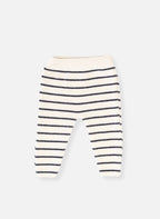 Pantalon En Laine Mélangée Petits Marins - Écru À Rayures Marines