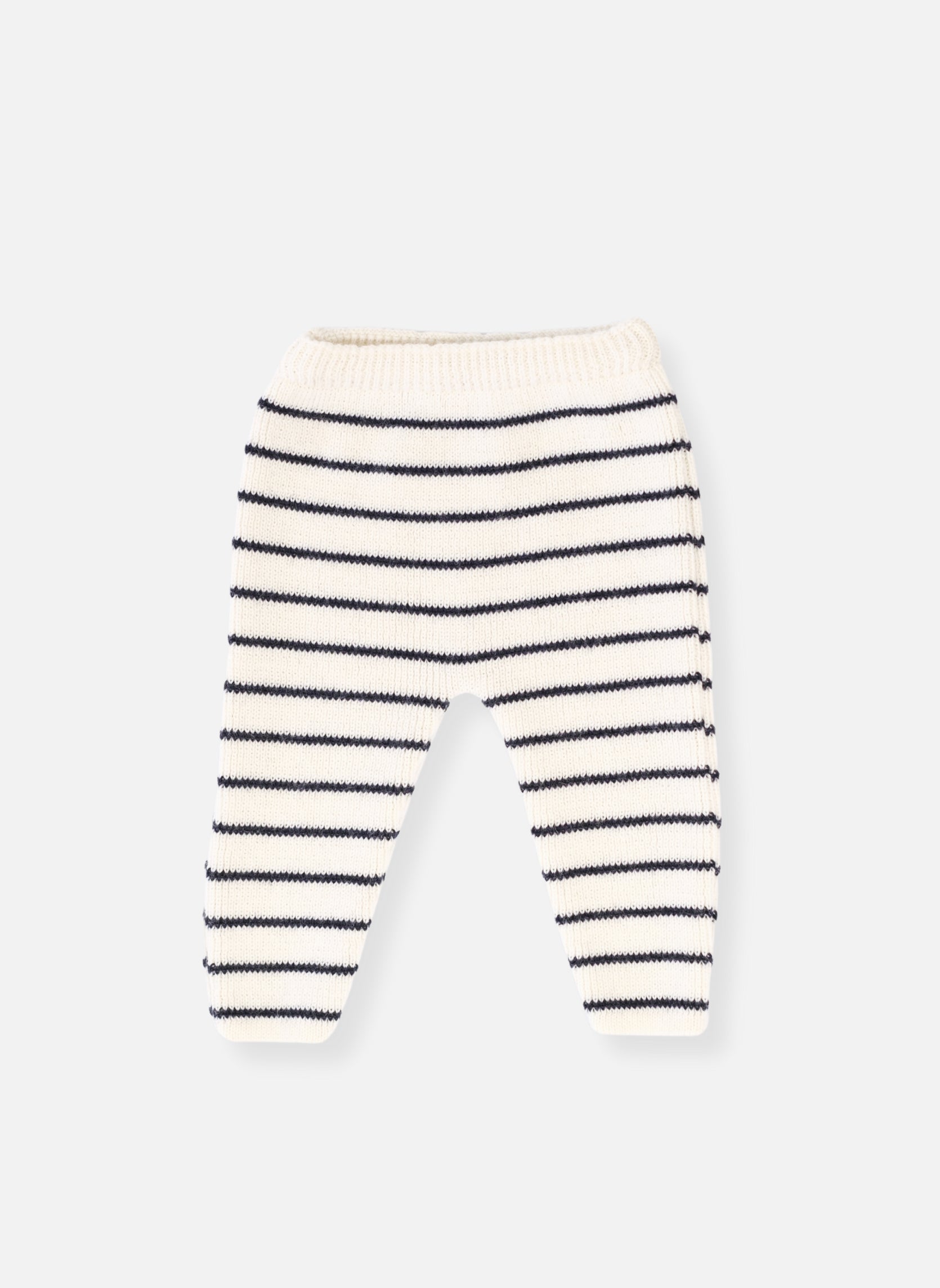Pantalon En Laine Mélangée Petits Marins - Écru À Rayures Marines