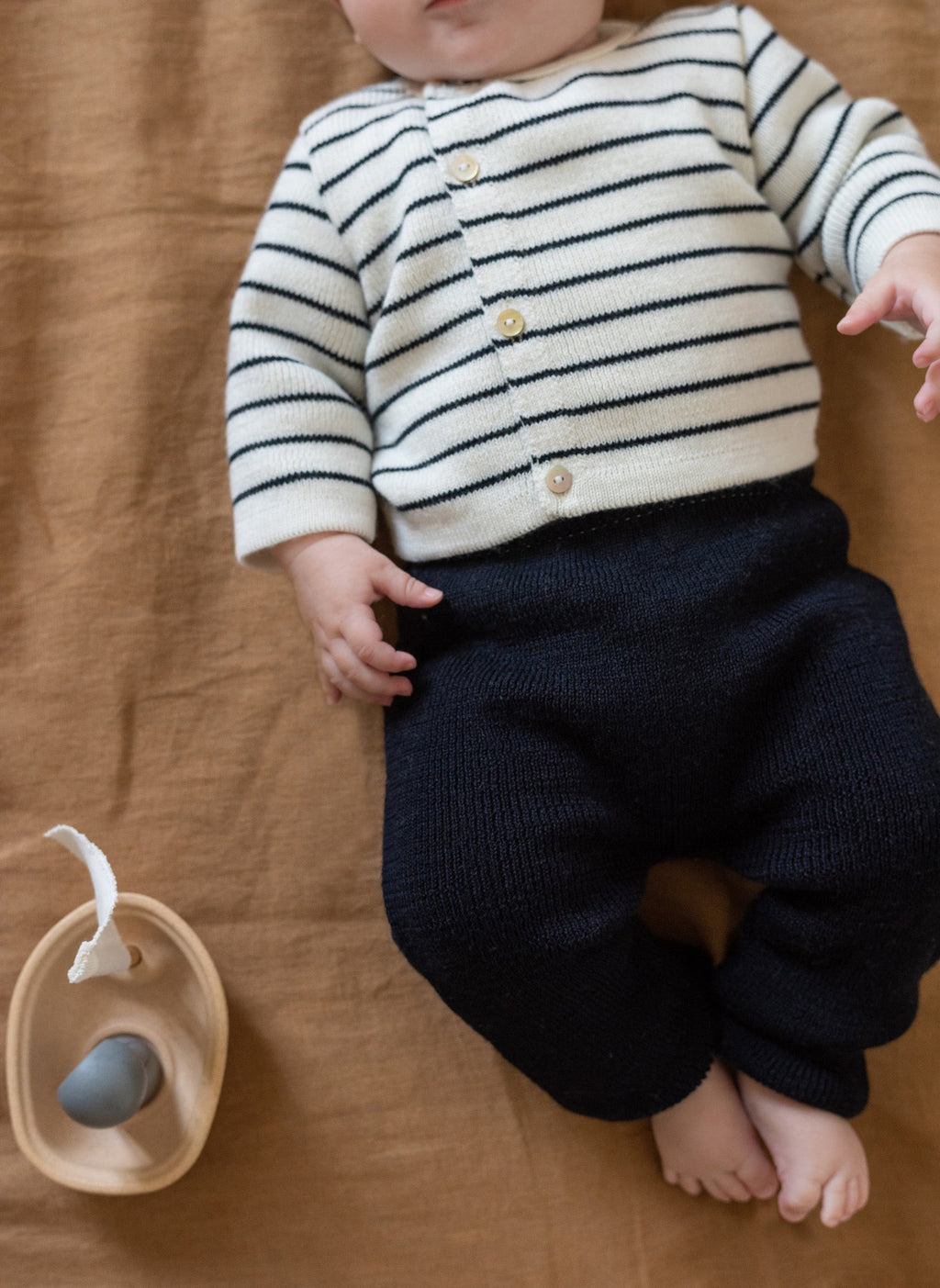 Pantalon En Laine Mélangée Petits Marins - Marine