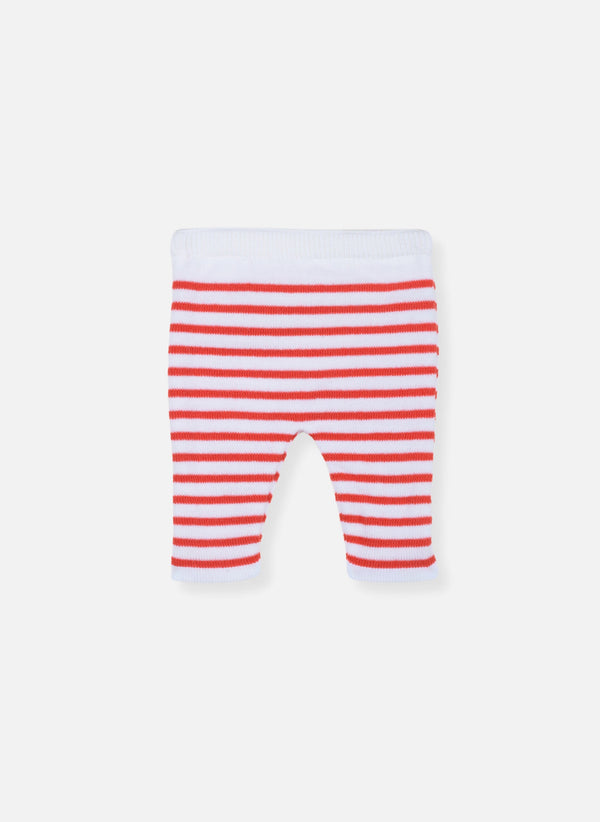 Pantalon Les Baigneurs - Écru Rayé Coquelicot