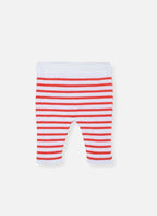 Pantalon Les Baigneurs - Écru Rayé Coquelicot