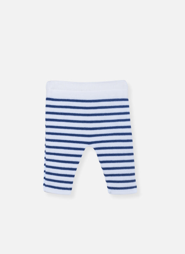 Pantalon Les Baigneurs - Écru Rayé Bleu Nuit