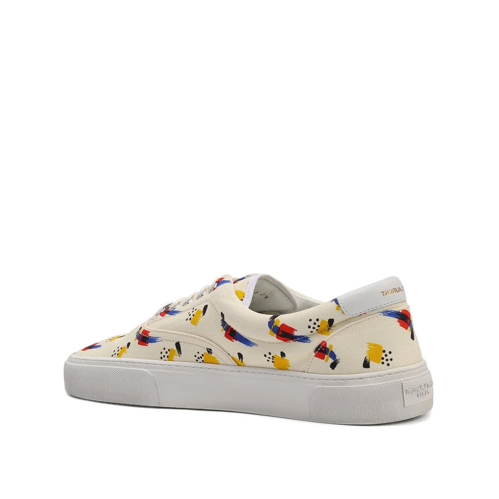 Baskets Saint Laurent Printed Canvas - White - Homme