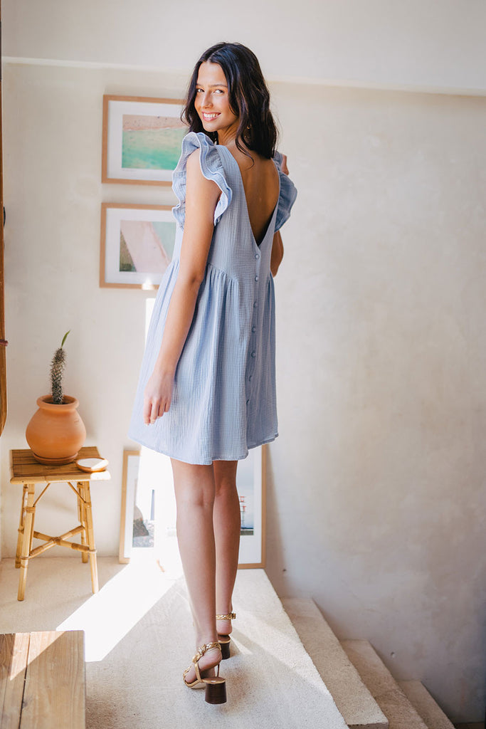 Robe Lucia Bleu Coton