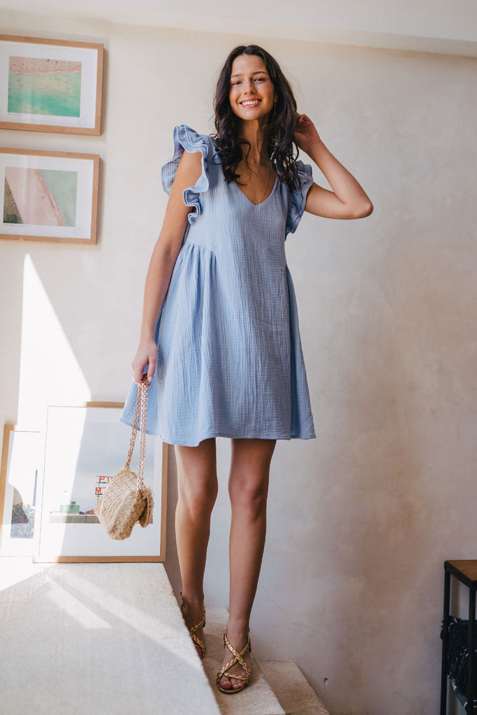 Robe Lucia Bleu Coton