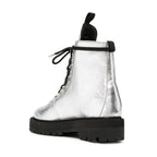 Boots Off-White Metallic Finish Ankle - Silver - Femme