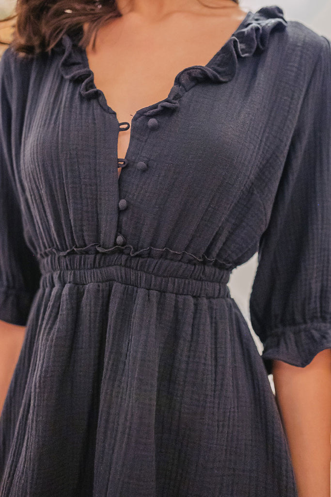 Robe Ellen Noir Coton