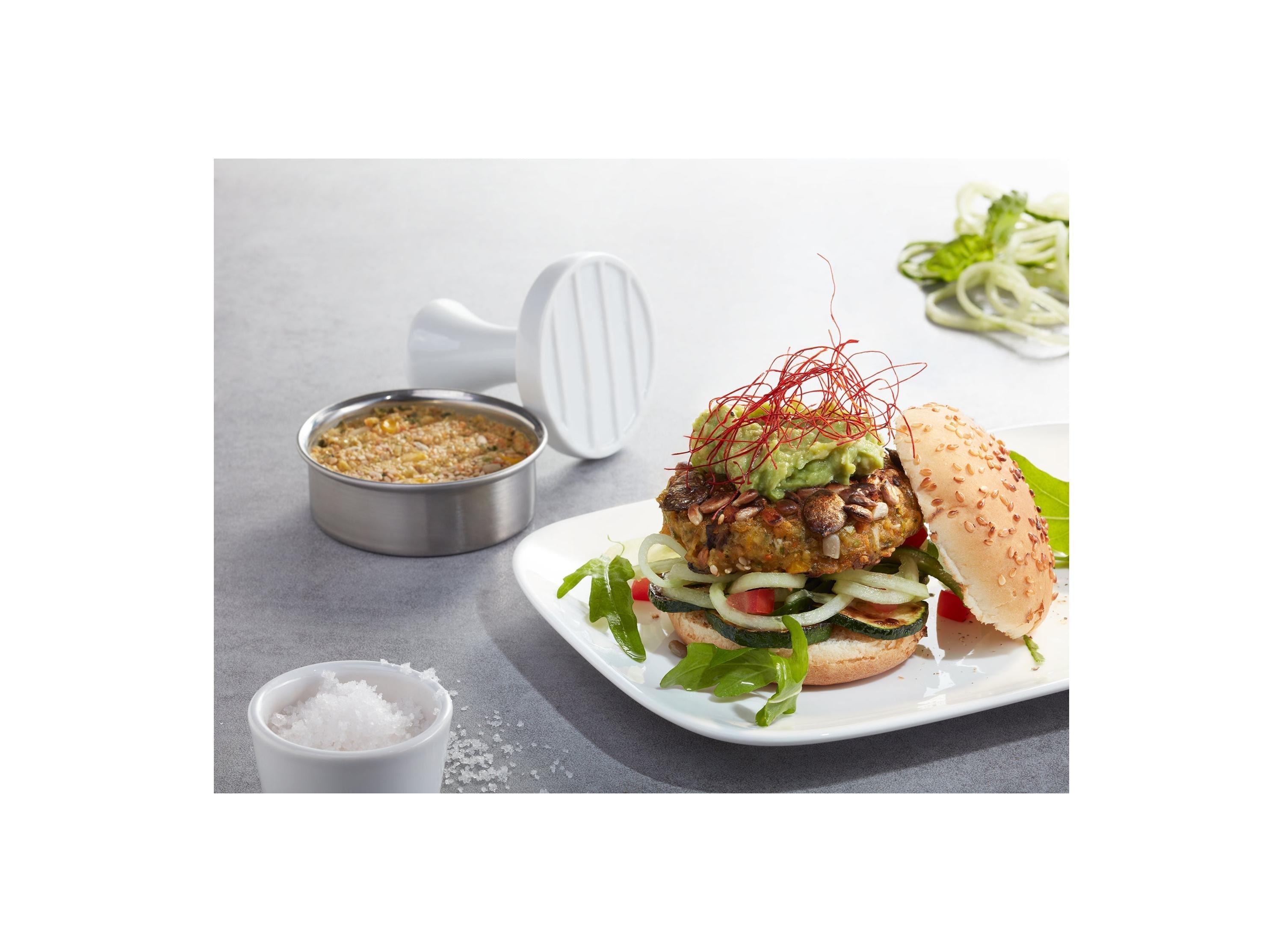 Spark - Presse À Burger Pour Mini-Burgers - Argent/Blanc
