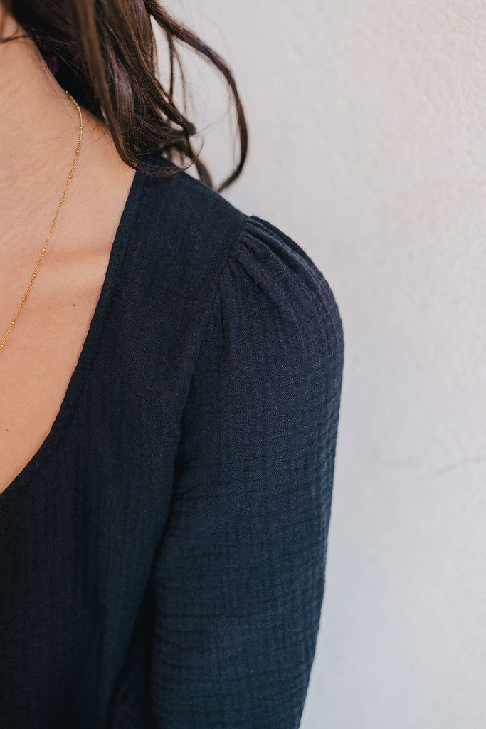 Blouse Georgia Noir Coton