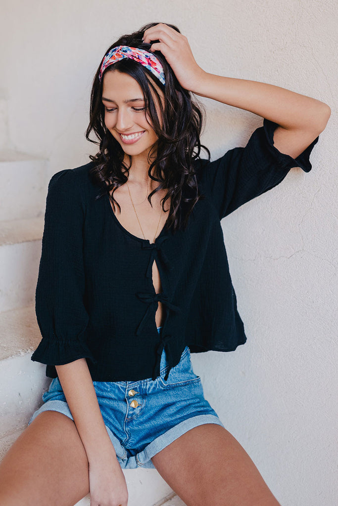 Blouse Georgia Noir Coton