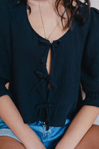 Blouse Georgia Noir Coton
