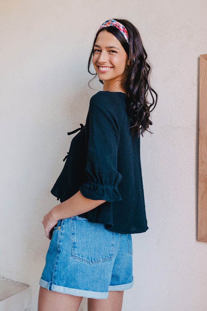Blouse Georgia Noir Coton