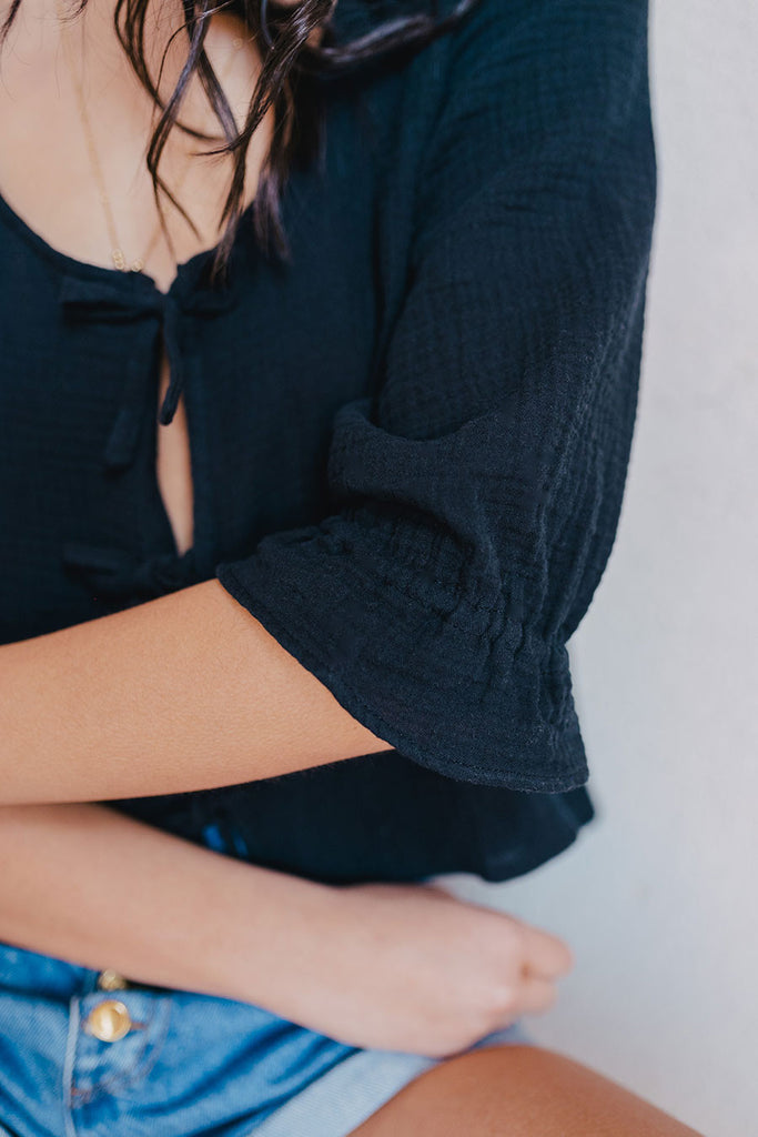 Blouse Georgia Noir Coton