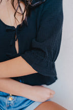 Blouse Georgia Noir Coton