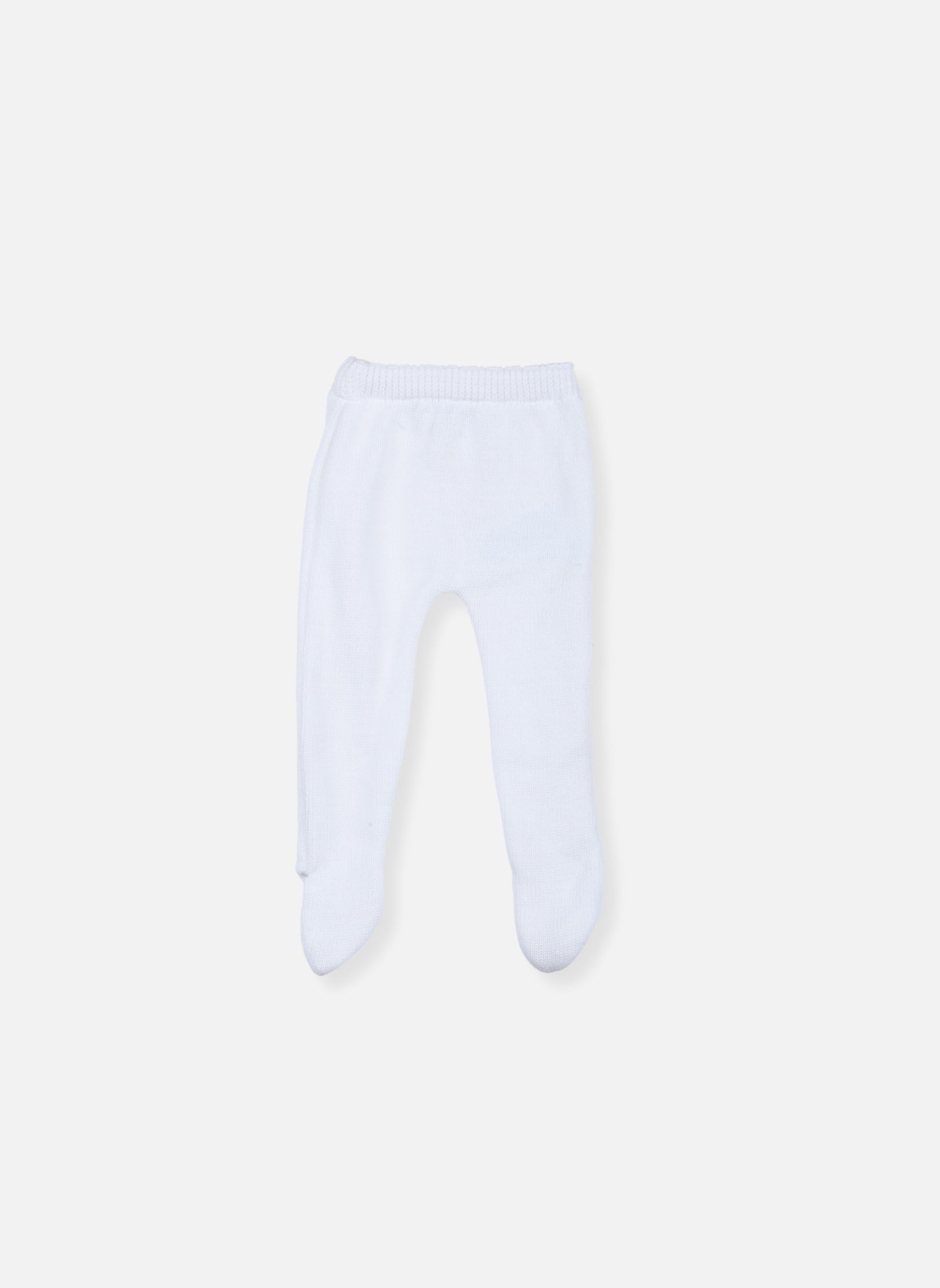 Pantalon À Pieds En Coton Petits Chats - Blanc