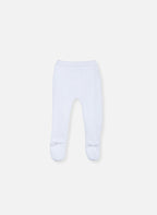 Pantalon À Pieds En Coton Petits Chats - Blanc