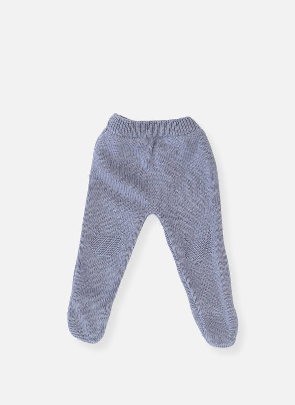Pantalon À Pieds En Coton Petits Chats - Bleu Orage