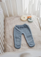 Pantalon À Pieds En Coton Petits Chats - Bleu Orage