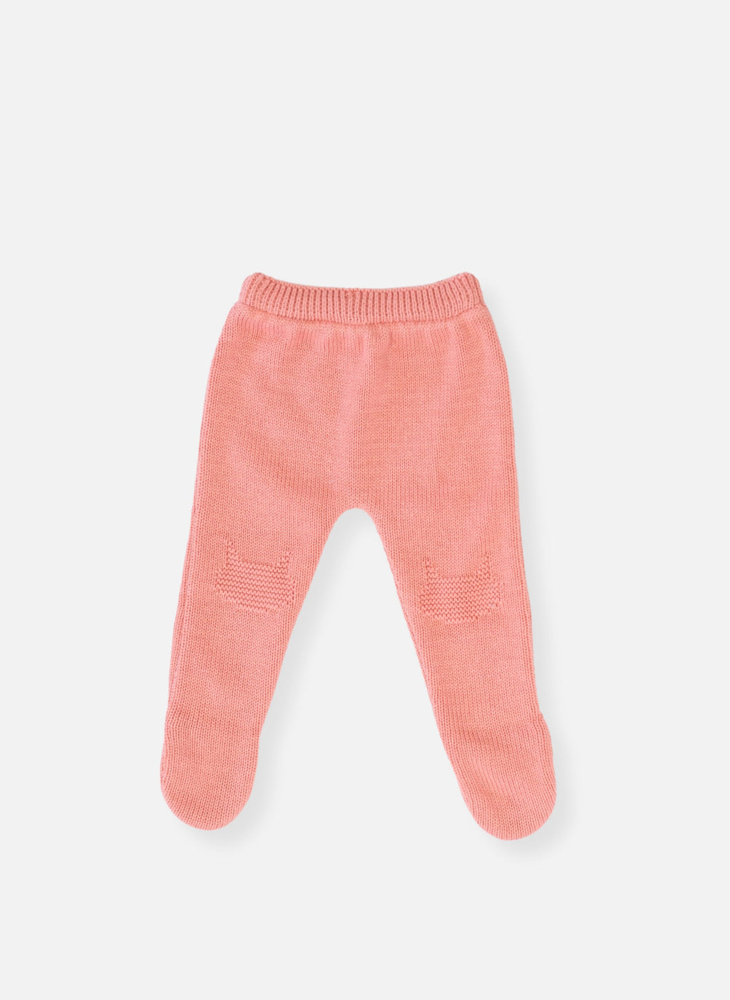 Pantalon À Pieds En Coton Petits Chats - Bouton De Rose