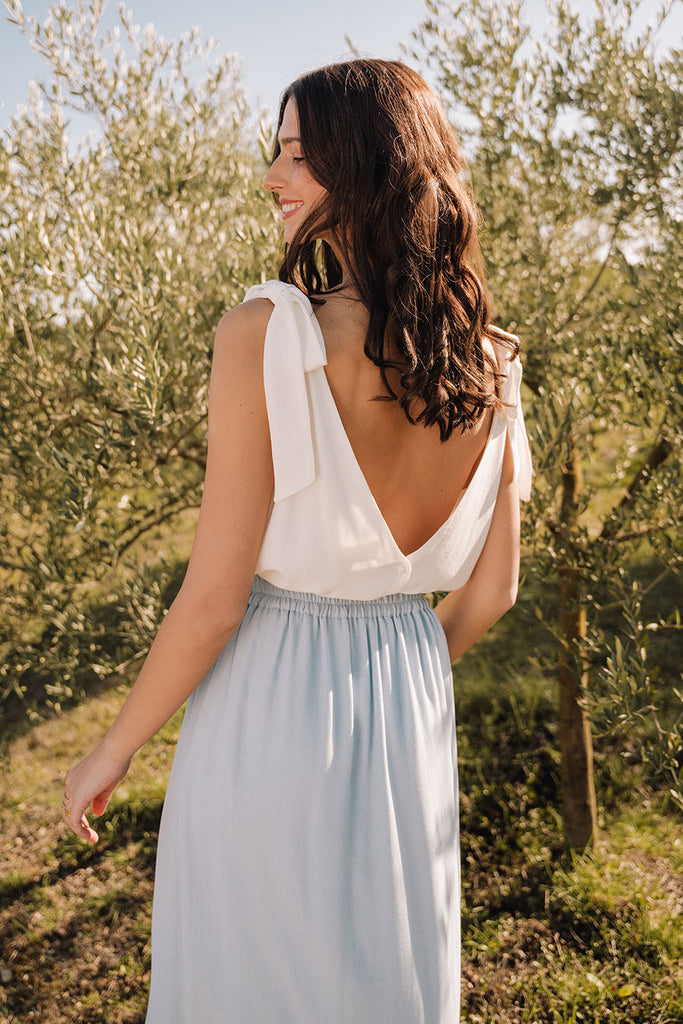 Jupe Paloma Crêpe Bleu