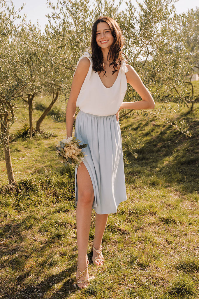Jupe Paloma Crêpe Bleu