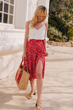 Jupe Gigi Rouge Fleuri