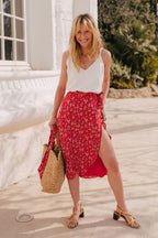 Jupe Gigi Rouge Fleuri
