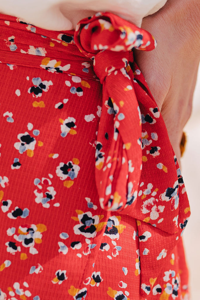 Jupe Gigi Rouge Fleuri