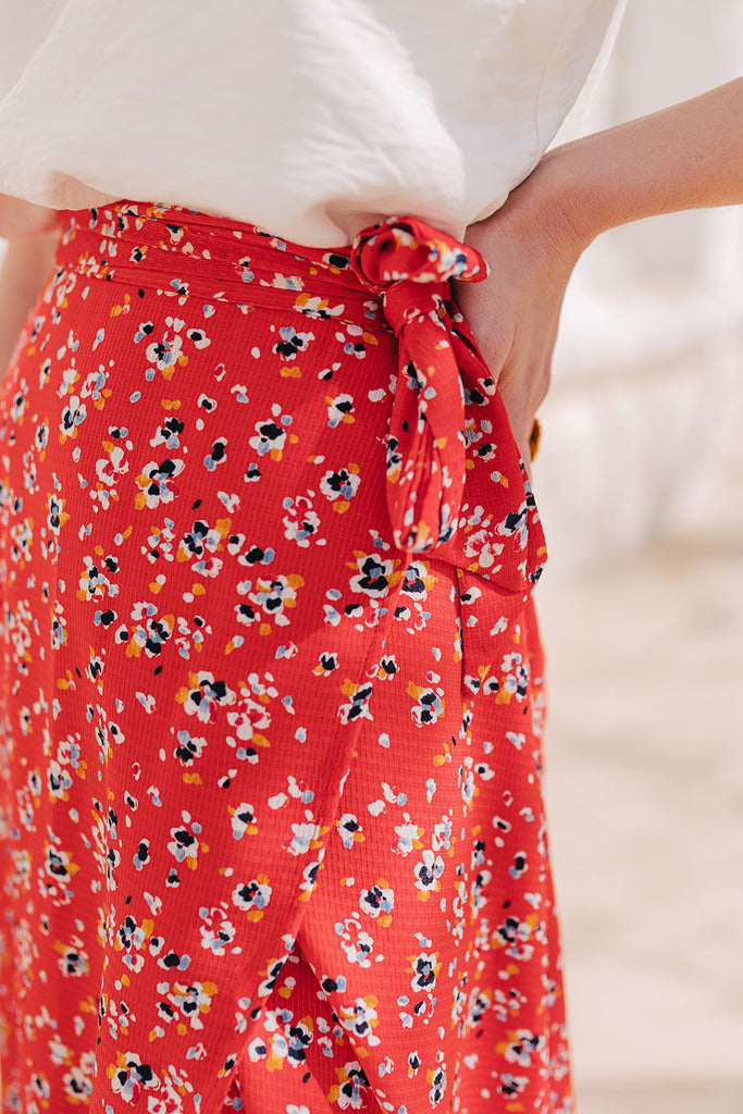 Jupe Gigi Rouge Fleuri