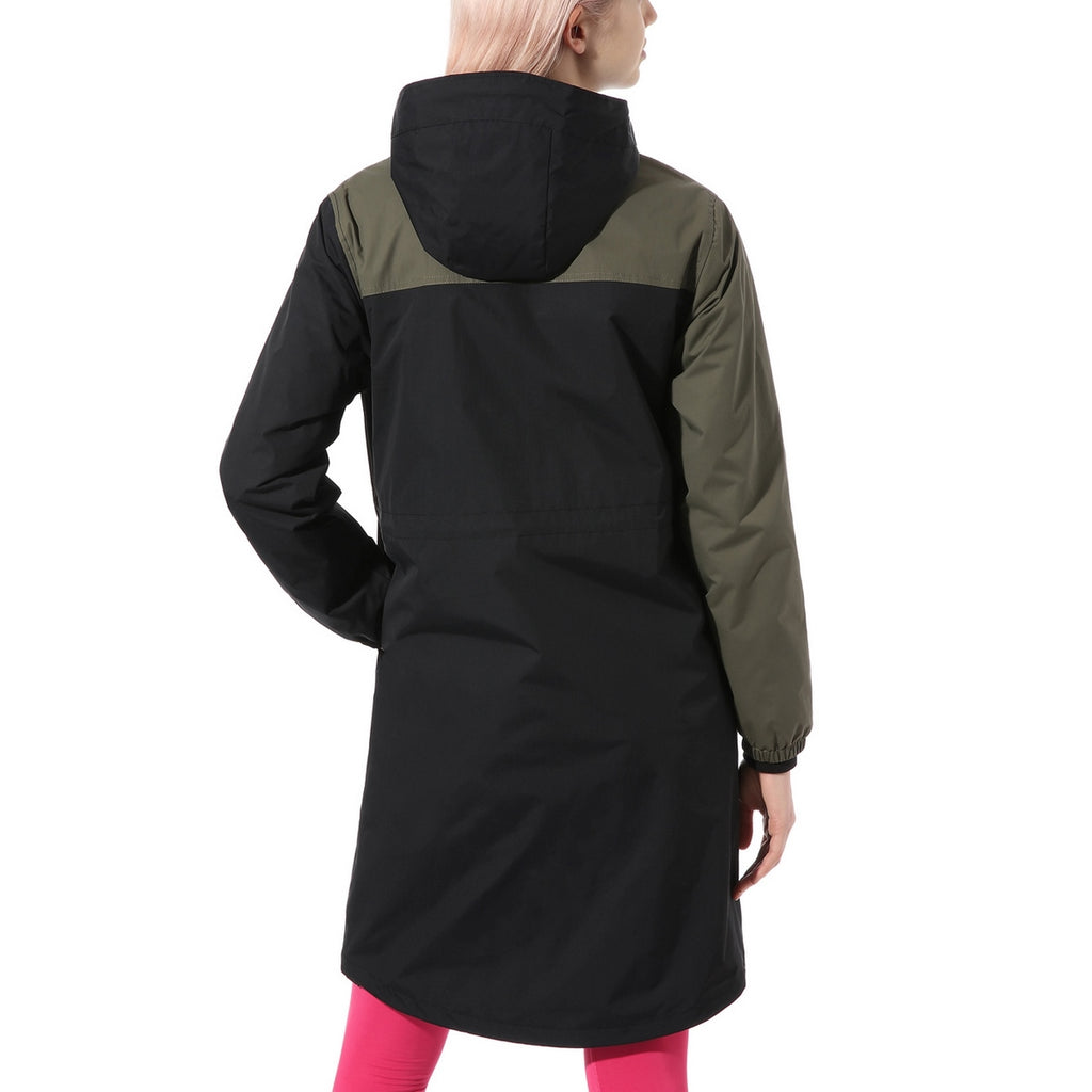 Parka À Capuche 66 Supply Long An - Noir Et Kaki - Femme