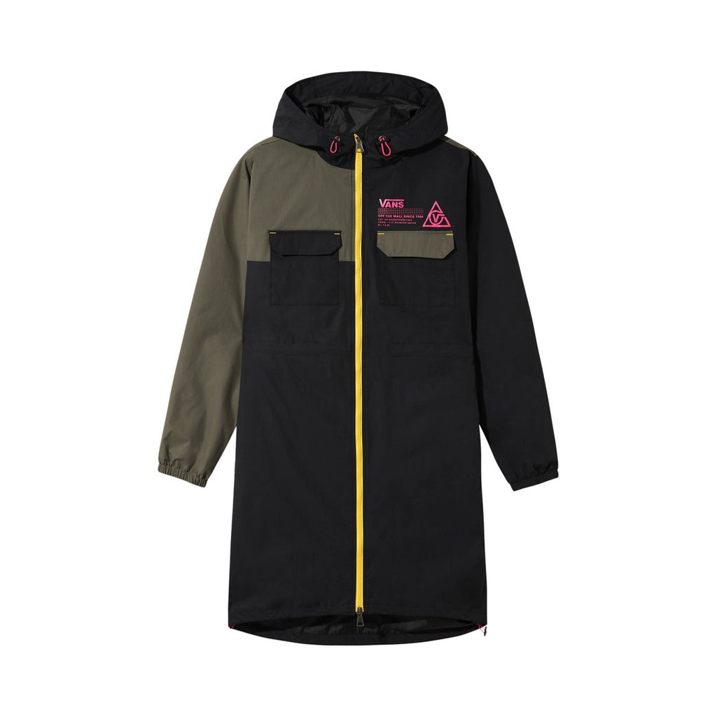 Parka À Capuche 66 Supply Long An - Noir Et Kaki - Femme