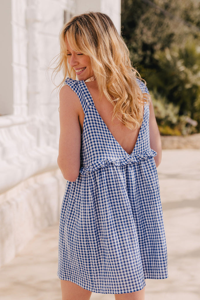 Robe Bianca Vichy Bleu