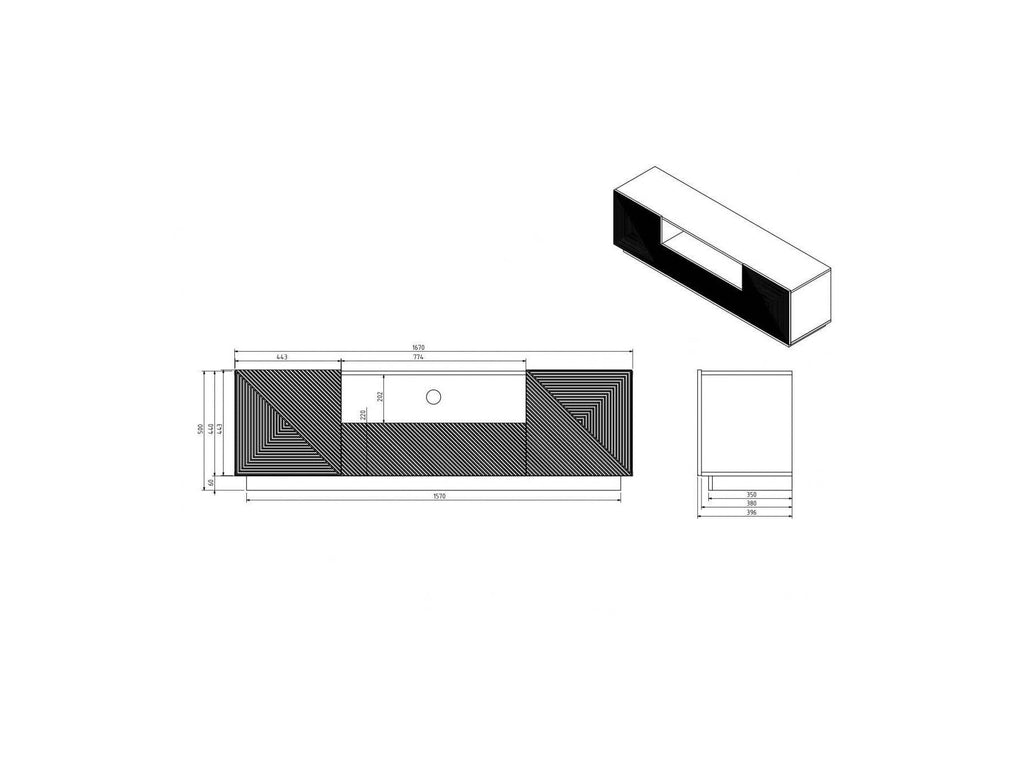 Alice - Meuble Tv Avec Niche - 167 Cm