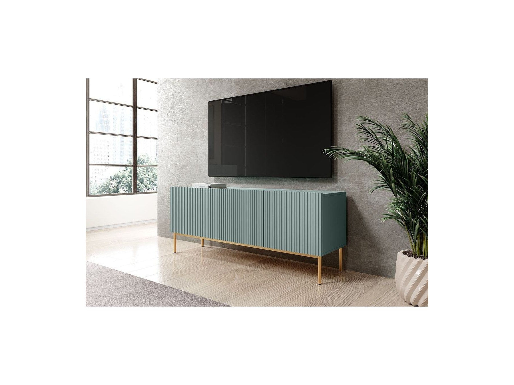 Kasha - Meuble Tv - Pieds Or - 2 Tailles