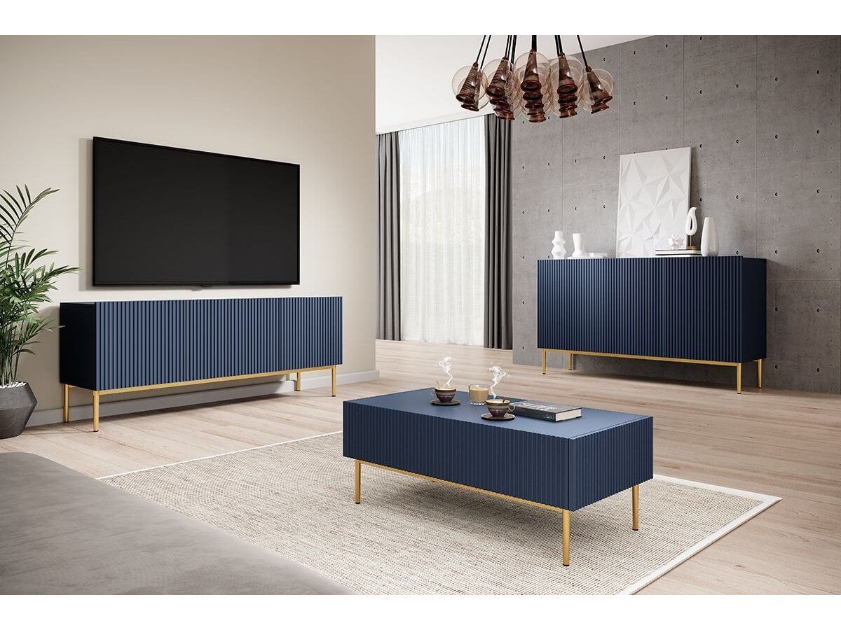 Kasha - Meuble Tv - Pieds Or - 2 Tailles
