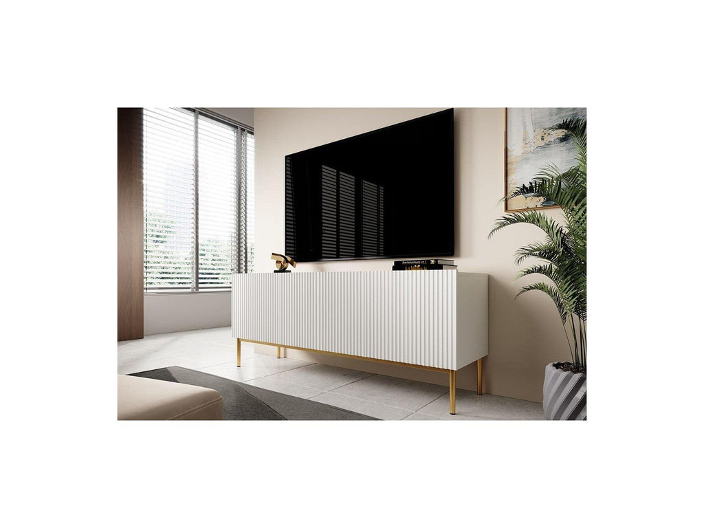 Kasha - Meuble Tv - Pieds Or - 2 Tailles