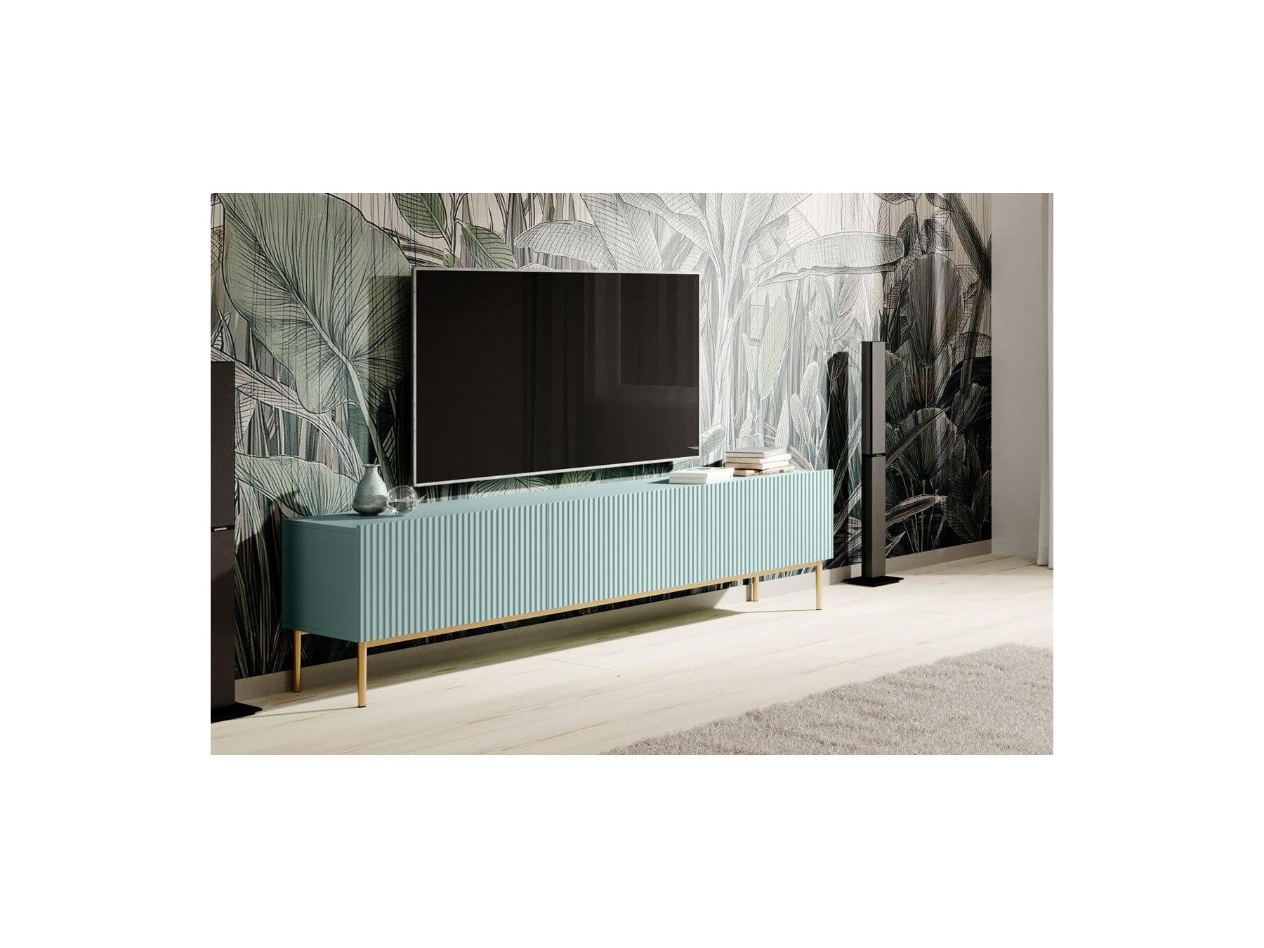 Kasha - Meuble Tv - Pieds Or - 2 Tailles