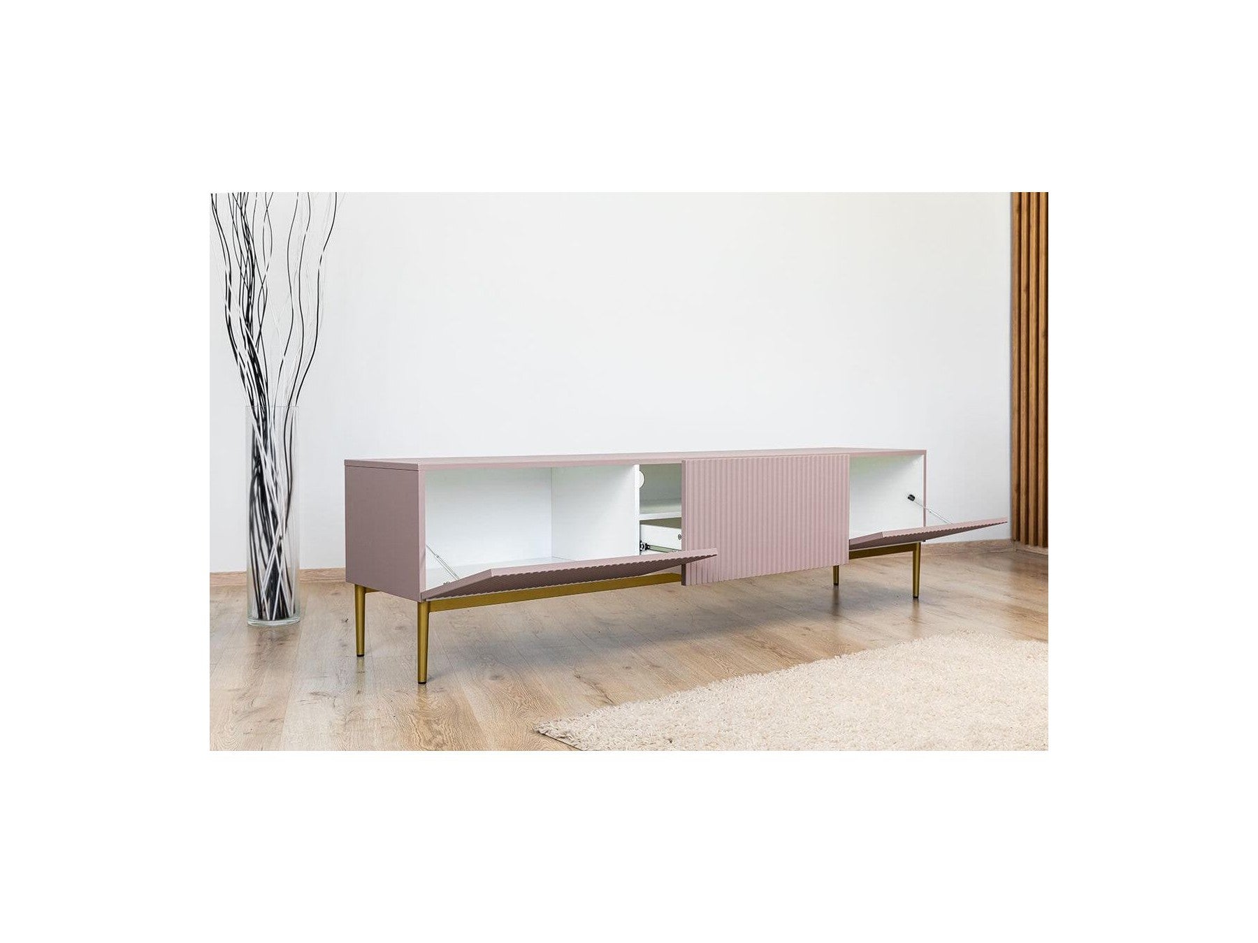 Kasha - Meuble Tv - Pieds Or - 2 Tailles
