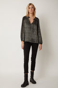 Blouse Encolure V Smocks - Khaki