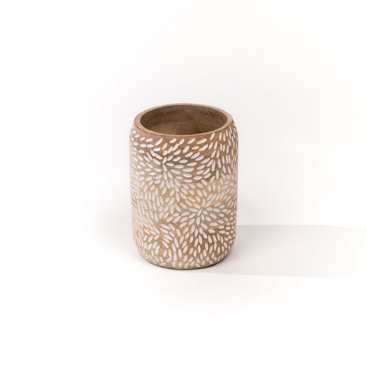 Mango Wood - Vase - Beige