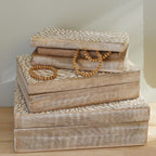 Mango Wood - Lot De 3 Boites - Beige